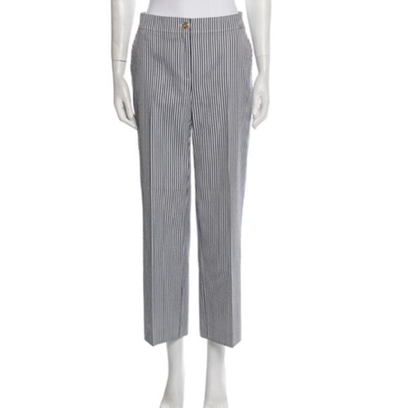St. John Striped Straight Leg Pants 8 - Picture 1 of 8
